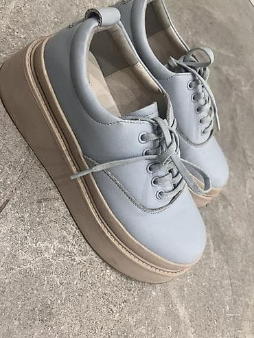 коженная: Оксфорды, 36, Б/у, цвет - Голубой — 10