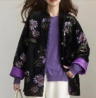 велюровая куртка: 52-54 размер!!! Утеплённый прошитый пиджак, полупальто, кардиган из — 7