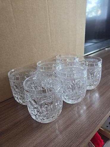 хрустал: Набор из 6 хрустальных бокалов с рельефным узором. - Материал — 2