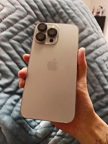 aphone 13: IPhone 15 Pro Max, Б/у, 256 ГБ, Natural Titanium, Защитное стекло, 84 % — 2