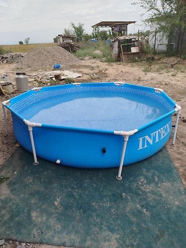 Каркасный круглый бассейн Intex. - Тип: наземный разборный бассейн с