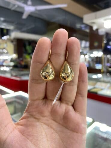 купить свадебное платье недорого: Серьги, Проба 585, Без вставки, Женские, Новый — 3