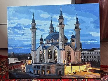 патстафка телевизор: Картина на холсте, написанная по мотивам городской архитектуры в — 1