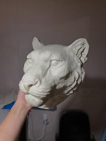 time try: 🐆 Скульптура головы барса — ручная работа Эффектная декоративная — 7