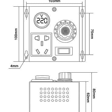 Регулятор напряжения/мощности TYQ-4000W (AC 220V) Функции: - Плавное — 4