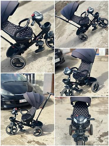 Детский трехколесный велосипед-трансформер с родительской ручкой и