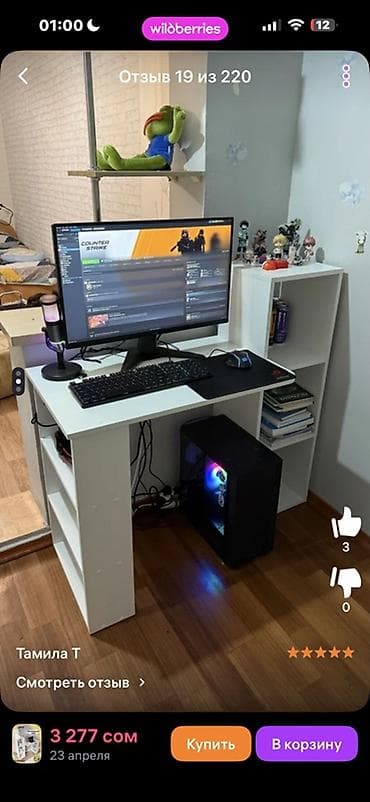 столы для компа: Письменный/компьютерный стол с боковым стеллажом - Компактный угловой — 2