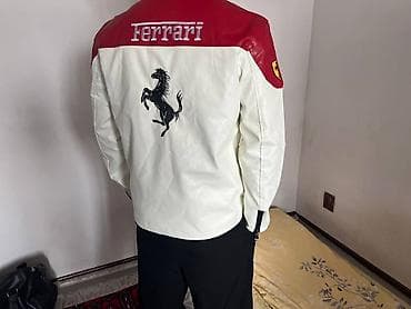 курткы: Куртка в стиле гонок Ferrari - Дизайн: двухцветная расцветка (красный — 4