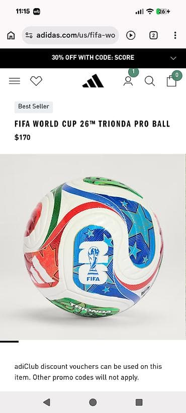 trio: ADIDAS TRIONDA PRO NEW! новый профессиональный футбольный мяч 100% — 1