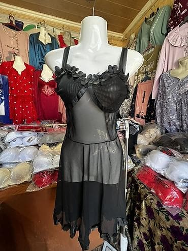 баш кийим: Түнкү көйнөк, Атлас, Кыска модель, Бардык өлчөмдөр, Стандарт — 7