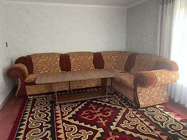 купить раздвижной стол: Комплект мягкой мебели, Б/у, Самовывоз, цвет - Коричневый — 1