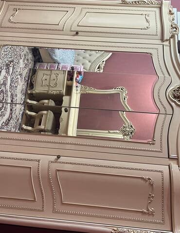 постельное бельё бишкек: Спальный гарнитур, Б/у, Двуспальная кровать, Шкаф, Тумба, Самовывоз, цвет - Бежевый — 2