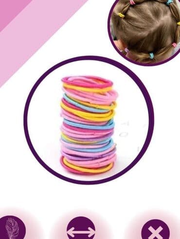 касметика для девочек: Модные резинки для волос для женщин и девочек, микс - 100 шт — 1