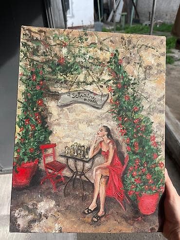 самые известные картины: Живопись на холсте «Девушка в Италии» Авторская картина гуашью на — 2