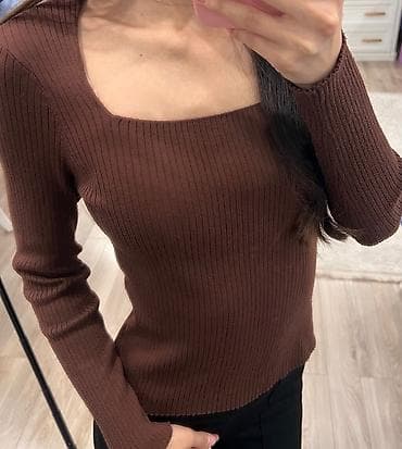Лонгслив, цвет - Коричневый, S, XS, M