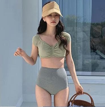 Айымдардын кийими: Женственный раздельный купальник, минималистичный дизайн в — 1