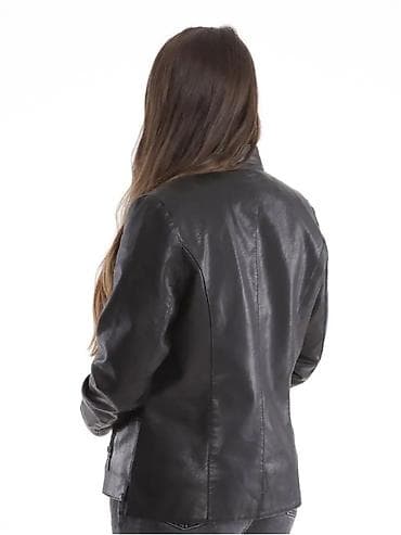 стильные кожаные куртки женские: Кожаная куртка, Экокожа, Укороченная модель, S — 3