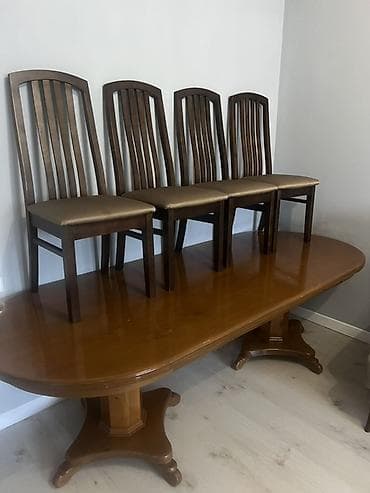 или меняю с доплатой мне: Стол и стул для зала, Б/у, Самовывоз, цвет - Коричневый — 1