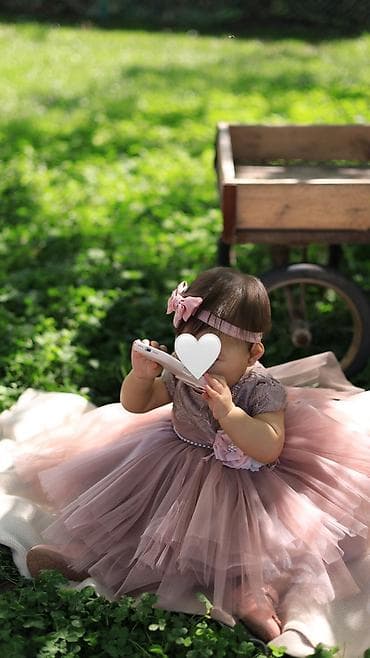 soft shell: Детское платье, цвет - Розовый, Новый — 3