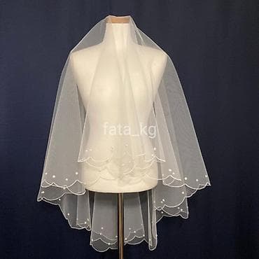 Свадебные аксессуары: Свадебный аксессуар, Фата, Новый, цвет - Белый — 6