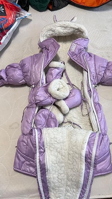 Балдардын кийим-кечелери жана бут кийимдери: Детский зимний комбинезон Размер с 6 мес до 12 мес Б/у Натуральная — 4