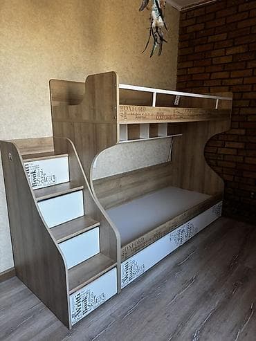 Двухъярусная детская кровать, ЛДСП, цвет - Коричневый — 1