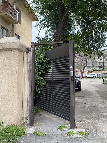 Дом и сад: Металлические распашные ворота с калиткой и столбами - Конструкция — 3