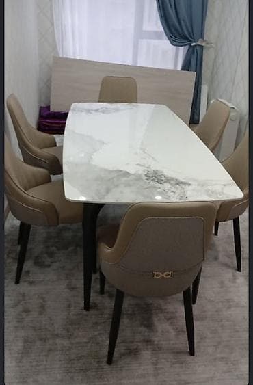 dinner table: Кухонный стол и стул, Платная доставка, цвет - Белый — 7