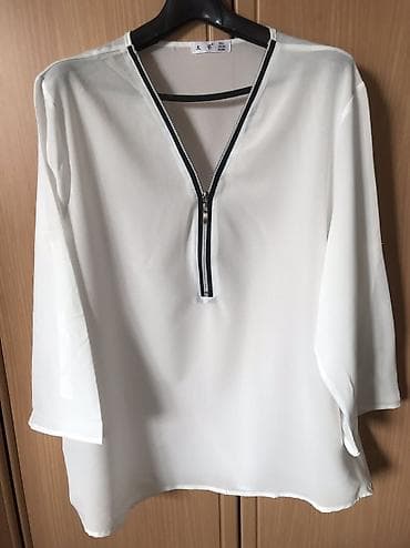 в горох: Блузка, Классическая модель, Трикотаж, Удлиненная модель — 1