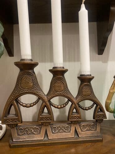 Чугунный старинный подсвечник!