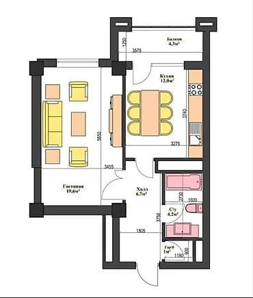 продаю квартиру 1: 1 комната, 48 м², Элитка, 1 этаж, Готовая ПСО (под самоотделку) — 2