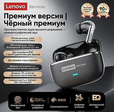 Lenovo Services Premium — полностью беспроводные наушники с кожаной