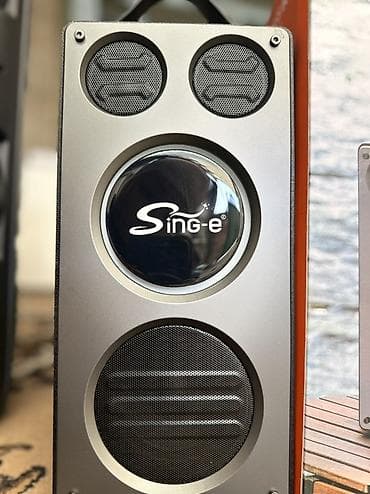 акустические системы sonmax с микрофоном: Портативная акустическая система Sing-e JQS9405 с караоке - Мощность — 6