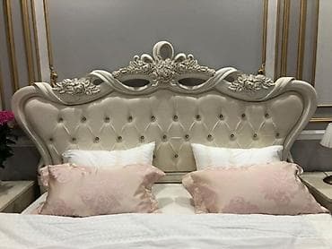 casa bella: Спальный гарнитур, Б/у, Двуспальная кровать, Шкаф, Комод, Италия, Дерево, Самовывоз, цвет - Бежевый — 6