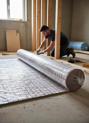 Рулонный фольгированный утеплитель VALFTEC с нанесенной сеткой at lalafo.kg Рулонный фольгированный утеплитель VALFTEC с нанесенной сеткой