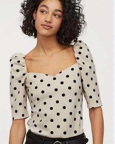 fix gray: Блузка, Трикотаж, В горох — 1