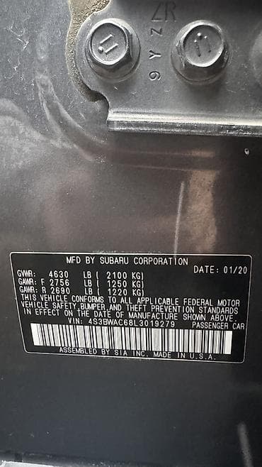 forester sh: Subaru Legacy: 2020 г., 2.5 л, Автомат, Седан — 6