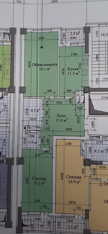Квартиры: 2 комнаты, 72 м², Элитка, 3 этаж, Евроремонт — 7