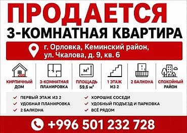 3 комнаты, 60 м², Сталинка, 1 этаж, Требуется ремонт — 9