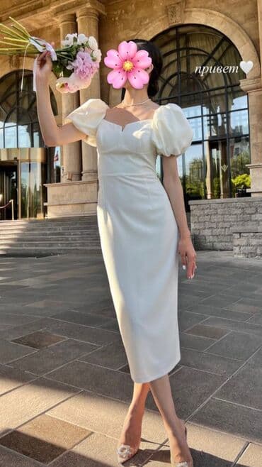 прокат платьев больших размеров: Вечернее платье, Классическое, Длинная модель, С рукавами, M — 1