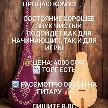 Музыкалык аспаптар: Комуз (народный струнный инструмент) - Звук чистый, сбалансированный — 1