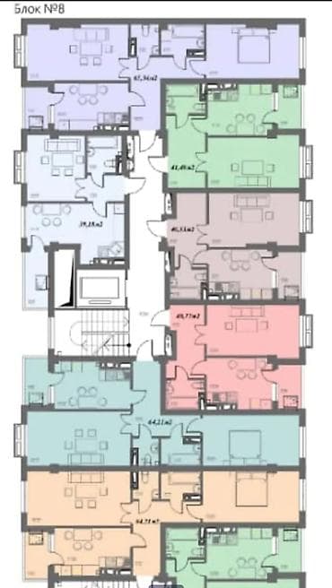 flat kant: 2 комнаты, 69 м², Элитка, 2 этаж, Готовая ПСО (под самоотделку) — 7