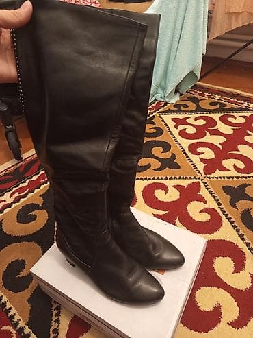 кожаные женские сапоги в бишкеке: Женские деми батфорты/сапоги из натуральной кожи, черные. 40 размер — 6