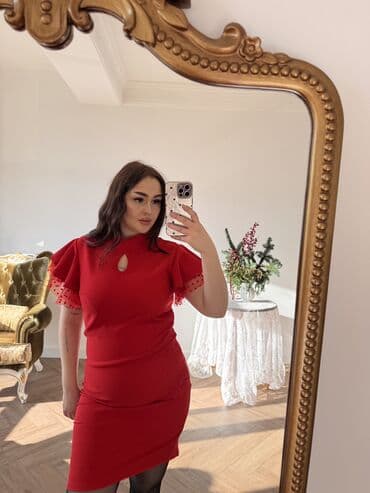 Юбкалар: Продаю абсолютно новое яркое красное платье. Очень женственное — 2