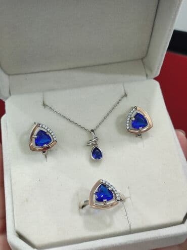 свадебные платья от производителя: Серебряный Набор+ Цепочка Серебро с напылением золото 925 пробы — 1