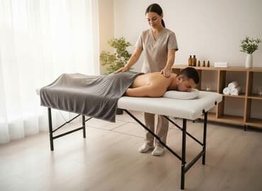 кровать для массажа: Раскладной матрас, Двухстворчатая, Другой тип, длина - 190 см — 1