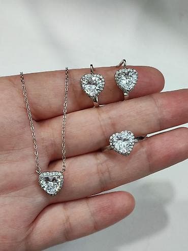 Серебряный Набор+ Цепочка с подвеской Серебро 925 пробы Качество