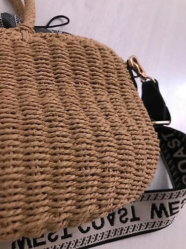 sauna belt: Плетёная сумка-тоут из рафии/соломы с текстильным мешком-вкладышем — 2