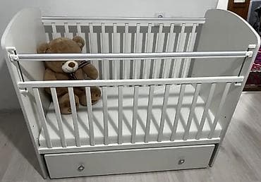 ширма медицинская: Детская приставная кроватка, Без колесиков, цвет - Белый — 1