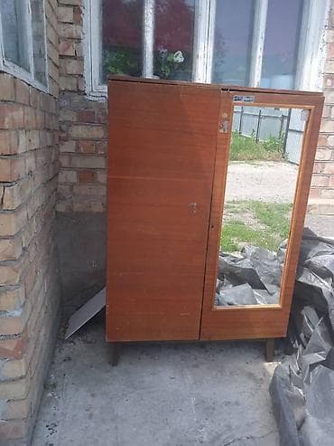 шкаф 2 зеркала: Шифоньер, шкаф для одежды, Прямой, Дерево — 1